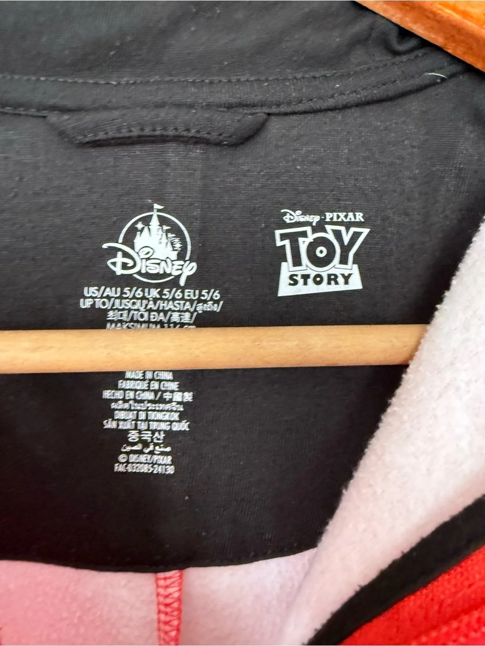 Disney Pixar Toy Story Pizza Planet Hooded Fleece One Piece Pajamas Size 5/6
